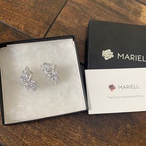 Cubic Zirconia Cluster Bridal Earrings